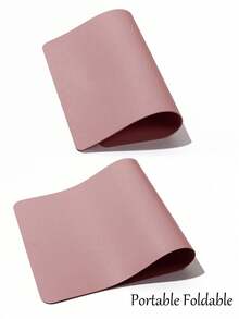 Light Pink Nail Table Mat, Waterproof Soft PU Leather, Studio Desk Mat, Foldable Nail Arm Rest Pad, Nail Table Mat, Suitable For Nail Tech Salon And Home Use. - Dusty Pink - View 6