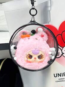 1 Set Cotton Doll Storage Bag, PVC Thickened High Transparency Doll Bag, 15cm Cute Cartoon Doll Storage Display Dust-Proof Hanging Bag, Transparent Q-Version Round Head Walking Doll Bag, Suitable For Data Cable Storage, Earphone Accessories Storage, Waterproof Bag - View 2