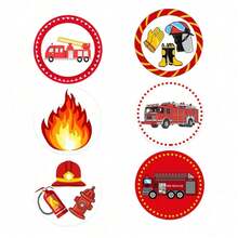 500PCS/Roll Fire ProtectionStickers Fire Learning Label Stickers Fire Truck Stickers Suitable For Teachers Parents School Learning Fire ProtectionStickers Handmade Self-Adhesive Label Stickers Back To School Decoration Stickers Fire ProtectionStickers Gift Decoration Stationery Stickers Back To School Stickers - Multicolor - View 5