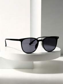 1PC Oval Korean Style Versatile Retro Decorative Student Literary Minimalist Sunglasses - Grey - View 2