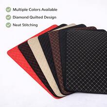 Universal Car Trunk Mat, PU Leather Diamond Quilted Design, Durable Trunk Protector, Suitable For Sedan/SUV/Hatchback, Car Interior Accessory - Car Trunk Mat - View 2