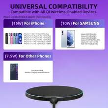 Portable Fast Wireless Charger, Compatible With IPhone 15W Fast Charger, Compatible With IPhone 17/16/15/14/13/12, Compatible With Samsung Series, Portable Phone Charger - Multicolor - View 9