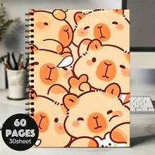 1pc Capybara Spiral Notebook, 30 Sheets/60 Pages Lined Inner Pages Coil Bound, Perfect Back To School Gift For Teachers, Christmas Birthday New Year Present - A5 - View 6