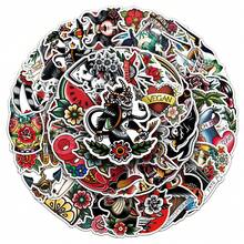 50pcs Cool Tattoo Pattern Graffiti Stickers Creative Waterproof Stickers For Laptop Luggage Scooter Decoration - 50PCS - View 8