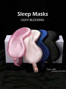 1pc Squishy Silk Sleep Eye Mask, Multi Color Plain Pattern, Double Layer Pure Silk Fabric, Elastic Band, Minimalist Style, All Season Unisex Eye Cover, Light Blocking, Portable For Travel Bedroom Nap, Gift For Family Friends - Multiple Styles - View 11