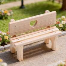 Solid Wood Mini Bench Home Decor Model, Outdoor Garden Decoration Prop, Miniature Scene DIY Component, Collectible Gift For Hobbyists And Enthusiasts - Multicolor - View 5