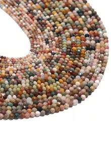 1 Strand 2/3/4mm Natural Alashan Agate Faceted Stone Beads Tiny Small Spacer Beads For Jewelry Making DIY Bracelet Accessories - Multicolor - View 7