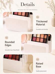 White Multi-Slot Desktop Organizer Rack,Cosmetic Palette Storage Stand For Makeup Compacts, Memo Pads, Planners, Books, Cards, Files, Phone, Tablets & Desk Essentials,Office Desk,Bedroom, Living Room, Beauty Room,Birthday, Holiday & Housewarming Gift - Multiple Styles - View 2