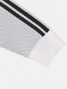 Adidas Men's M TIRO CREW Q4 Knit Pullover Sweatshirt KF4816 - Black and White - View 5