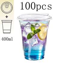 16oz/14oz Set Clear Cups With Lids, Durable Straight Lid Iced Beverage Cups, Smoothie Cups, Suitable For Cold Drinks, Juice And Milkshakes - Halloween/Christmas/Birthday Party Essentials - Transparent - View 21