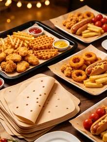 100/50/1pc Square Perforated Air Fryer Baking Tray, Minimalist White Square Perforated Oil-Absorbing Paper And Steaming Paper, Suitable For Daily Cooking, Party Snacks And Holiday Gatherings - Multicolor - View 4