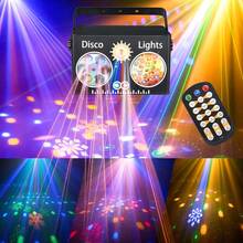 DJ Disco Projection Lamp, Voice-Controlled Party Lamp, Stage Lamp, Atmosphere Lamp, With Remote Control And Support For DMX512, Suitable For Bars, KTVs, Weddings, Festivals, Stage Performances, Dancing, Christmas, Halloween, Birthdays - US B Type Plug(110-127V) - View 2