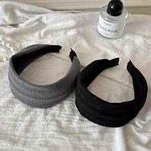 5pcs/1PC Autumn/Winter New Korean Style Premium Fashion Versatile Solid Color Velvet Headband High Crown Wide Headband - Multicolor - View 4
