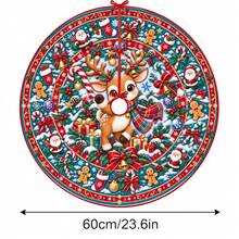 1件裝卡通可愛鹿圖案聖誕樹裙，優雅配色節日裝飾，5種尺寸，中性節日禮物，適用於居家與派對聖誕裝飾 - 卡通可愛小鹿 - 查看 11