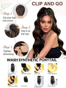nimoki 24 Inch Clip-In Ponytail Hair Extension, Heat-Resistant Fiber, Suitable For Girls And Women, Party And Daily Use (Beige Gradient) - Beige Ombre - View 8