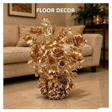 1pc 50cm Gold Floor Arrangement Artificial Hydrangea Rose Fake Flower Wedding Party Centerpiece Christmas Decor Mall Window Display Welcome Flower Home Decoration - Multicolor - View 4