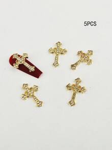 Five Cross-Shaped Nail Art Accessories, Featuring Luxurious Y2K Colors, Perfect For DIY Design And Creation. - Multicolor - View 14