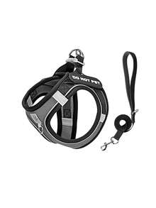 Adjustable Dog Harness And Leash Set With Reflective Strips, Escape-Proof And Tear-Resistant Pet Vest, Available In Pink, Purple, Black, Suitable For Cats And Small Dogs - Multicolor - View 14