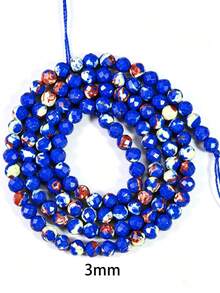 Yumfeel 3mm Multicolor Faceted Imperial Stone Shoushan Stone Small Beads, Length 38cm/15 Inches, Approx 120-125pcs Malachite Mini Spacer Beads, For DIY Necklace Bracelet Ring, Jewelry Making Material Beads - Malachite - View 17