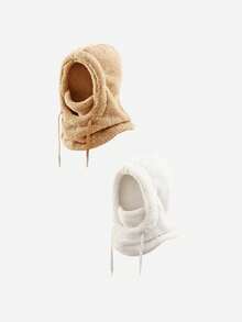 2pcs/1pc Balaclava Berkerudung Mewah untuk Anak-anak, Tali Serut yang Dapat Diatur, Berbagai Pilihan Warna Lembut, Kehangatan di Luar Ruangan Musim Dingin, Cocok untuk Ski, Sekolah, dan Bermain Salju - MultiWarna - View 6