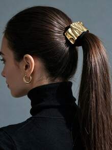 1pc Metal Hollow Hair Clip Ponytail Holder With Teeth Street Style - Multicolor - View 10
