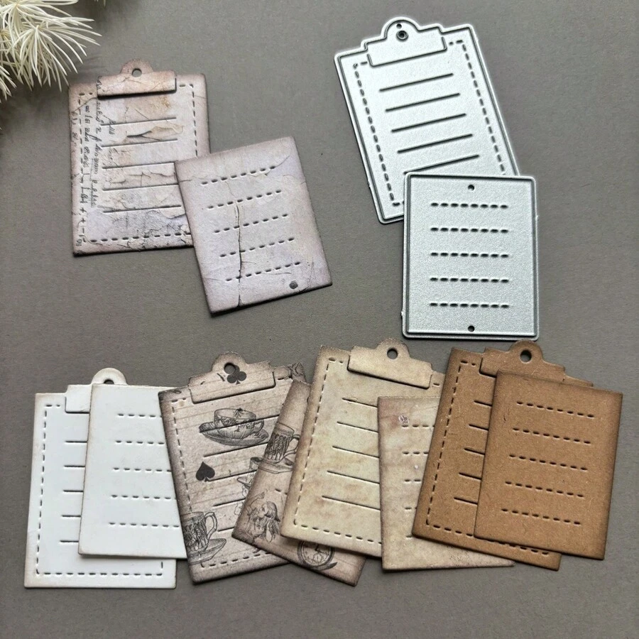 1 buah Cetakan Pemotong Logam Papan Pesan Mini, Cetakan Cetak Buatan Tangan Kreatif Vintage yang Indah untuk Scrapbooking, Album Foto, Kartu, Dekorasi Kartu Ucapan, dan Pembuatan Hadiah