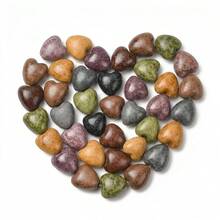 15pcs Ceramic Heart-Shaped Beads - Mixed Matte Earth Tone Heart-Shaped Vertical Hole Decorative Beads, Suitable For DIY Bracelets, Necklaces And Bohemian Jewelry Making - Color Mixing - View 2