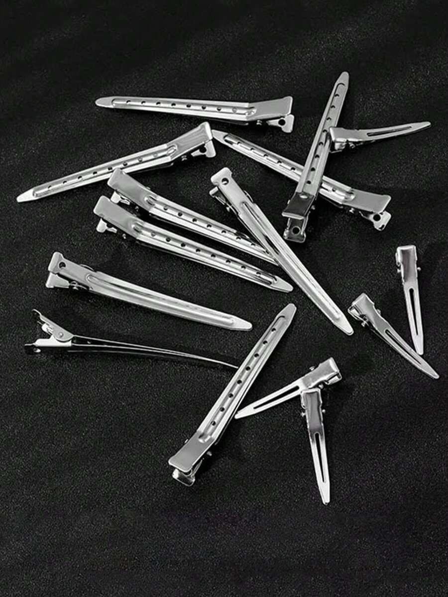 10pcs Metal Duckbill Hair Clips, Non-Slip Crocodile Clips, Practical Home Hair Styling Tools For Makeup, Blow-Drying, Styling, DIY Handmade Hair Accessories Base Clips For DIY Hair Ornaments - Multicolor - View 1