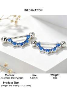 2pcs Fashion Minimalist U-Shaped C-Shaped Half-Circle Nipple Rings Piercing Studs For Women, Suitable For Intimate Pleasure, Valentine's Day Romantic Gift, Bar Party, Summer Outfit And More Occasions - C-shape - View 6