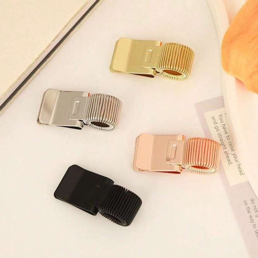 Hand Account Fixed Spring Pen Clip Stationery Portable Notebook Book Holder Electroplated Manganese Pen Clip Accessories, Holiday Gifts, Student Stationery, Return To School Gifts, Art Supplies, Etc. Back To School Supplies, - Single Piece - View 1