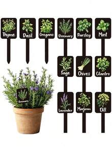 12pcs Garden Yard Labels, 12 Types Garden Markers, Nursery Indoor Outdoor Garden Decor - Multicolor - View 11