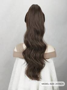 nimoki 24 Inch Clip-In Ponytail Hair Extension, Heat-Resistant Fiber, Suitable For Girls And Women, Party And Daily Use (Dark Brown) - Dark Brown - View 2