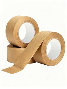 1 Roll Waterless High-Adhesion Kraft Paper Tape, Writable Hand-Tearable Masking Packing Tape, Kraft Paper Packaging Tape - , Waterproof Brown Coating, Strong Adhesion Suitable For Masking, Sealing And Premium Packaging, Natural Appearance - C-Brown - View 3
