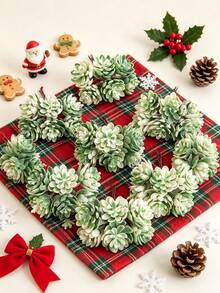 1pc Mini Artificial Succulent, Suitable For Home, Wedding, Holiday Decorations, Centerpiece Table Decoration, Christmas Decoration, Birthday Gift, Festive Birthday Party Accessories, And Outdoor Garden Decoration. - White Green - View 6