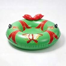 Christmas Wreath Ski Tube, Heavy Duty Inflatable Sled With 2 Handles, Winter Outdoor Snow Tube, Suitable For Family Snow Use, Winter Snow Day - Multicolor - View 6