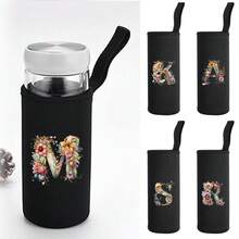 Vacation Bottle Protector, Printed Design Bottle Holder For Domestic And Overseas Holiday Trips - Black - View 1