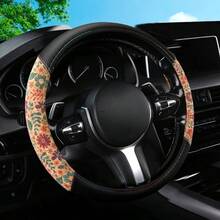 1pc Car Interior Steering Wheel Cover, Vintage Natural Cork Print ...
