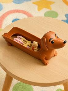 Sausage Dog Tray Decoration Ornaments Desktop Decoration Home Decoration Sausage Dog Shape Decoration Tray Key Storage Rack Makeup Brush Storage Rack Bathroom Water Filtration Decoration Stationery Storage Tray - Multicolor - View 4