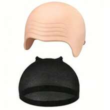 Bald Head Cosplay Accessory Set, Includes Latex Bald Cap And Nylon Wig Cap, Suitable For Halloween, Christmas, Carnival, April Fool's Day Party - View 17