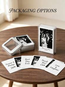 Kartu Remi Foto Pernikahan Kustom | Buku Tamu Pernikahan Potret Pribadi | Dekorasi Pesta Pernikahan dengan Kartu Remi dan Acara Pengantin - MultiWarna - View 8