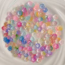 120pcs AB Coated Sakura Flower Acrylic Flower Pieces For DIY Bracelet Phone Charm Keychain Craft Supplies - Multicolor - View 24