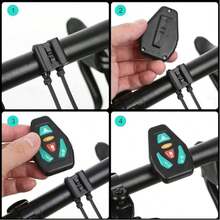 Bicycle Tail Light Bag, Bicycle Saddle Bag With 30 LED Reflective Lights, Suitable For Bicycles And Scooters, With Remote Control, Multi-Directional Turn Signal Bag, USB Rechargeable - Dusty Blue - View 8
