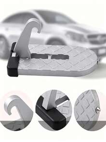 1pc Car Door Aluminum Alloy Foot Pedal With Built-In Window Breaker, Multi-Functional Anti-Slip Climbing Step, Can Be Clipped To Car Door To Assist Climbing Onto Roof, Universal Fit For Most Car Models, Dual Practical Functions Of Car Window Breaking And Roof Climbing - A - View 5