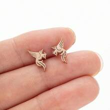 1 Pair Phoenix Bird Earrings Stainless Steel Mythical Animal Ear Jewelry Gift For Women Animal Lucky Ear Jewelry - GED510 - View 7