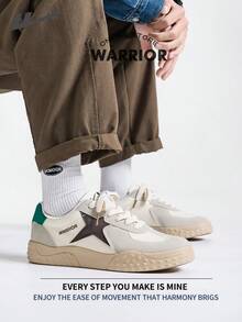 Warrior 男士運動鞋 春秋舒適簡約休閒俐落運動鞋 全天穿著訓練慢跑帆布鞋 - 彩色 - 查看 1
