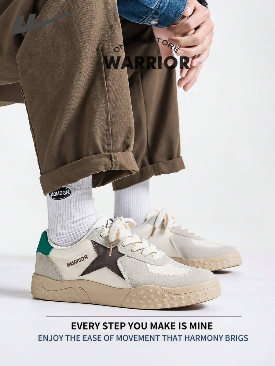 Warrior 男士運動鞋 春秋舒適簡約休閒俐落運動鞋 全天穿著訓練慢跑帆布鞋 - 彩色 - 查看 1