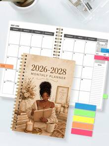 Trees 2026–2028 24-Month Planner, 1/2 Year Weekly And Monthly Calendar With Monthly Overview And Notes, Suitable For Improving Efficiency, Appointment Management And Goal Setting, Back To School Supplies, Office Desk Accessories - Multicolor - View 4
