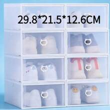 1pc Stackable Plastic Shoe Storage Boxes, Dust‑Proof Shoe Organizer Cabinet, Easy‑To‑Install Stylish Shoe Container For Closet, Entryway, Under Sofa, Under Bed, Bathroom Counter - Multicolor - View 9