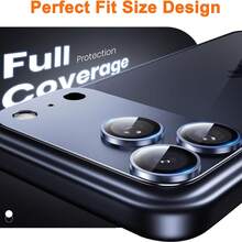 Yezodawee Camera Lens Protector Film For Phone 18 Pro Max/Phone 18 Pro/Phone 17 Pro Max/17 Pro, Shatter-Resistant, Strong Adhesion, Compatible With Phone Cases, Metal Tempered Glass Rear Camera Screen Protector, Blue - Blue - View 4