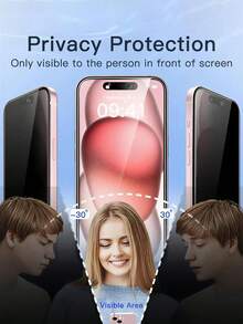 Mr. War Gorilla 6pcs Anti-Peeping Tempered Glass Screen Protector Compatible With IPhone Ultra/18 Pro Max/18 Pro/18/17e/17 Pro Max/17 Air/16 Pro Max/16E/16 Plus/15 Pro Max/14/13/12/11 Pro Max/X/XR/XS Max And Other Series, Anti-Fingerprint, 9H Hardness, Shockproof And Anti-Drop, Perfect Fit, Compatible With Phone Cases, High Transparency, High Definition, Full Protection For Your Phone. - Black - View 3